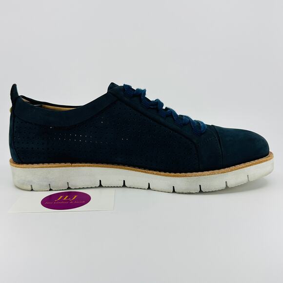 Samuel Hubbard Women's Wanderer Navy Blue Leather Sneakers W1310 Size 8.5 - Picture 7 of 11